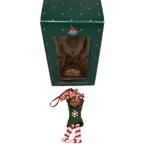 HoHoHo Hanging Moose Boyds Bears Resin Ornament #25016 Christmas Ornament - Picture 2 of 12